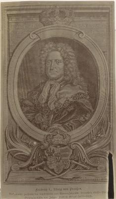 Gravure : Frederik I, koning van Pruisen