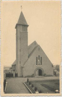 Turnhout - Oost Kerk van het Goddelijk Kind Jezus Voorgevel. Arch. G. Van Meel en K. Steenackers
