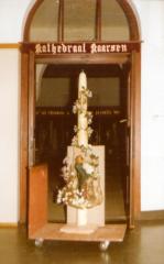 Maria met kind Jezus moeder en kind kaars staand