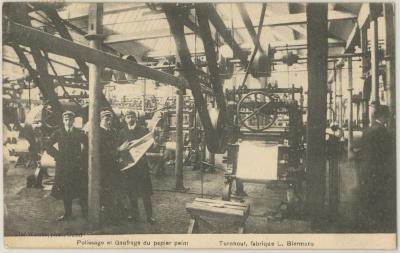 Turnhout, fabrique L. Biermans Polissage et Gaufrage du papier peint
