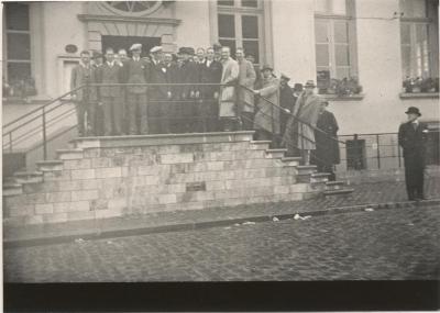 F.C. Turnhout in 1936-37. Augustus 1936. Ontvangst FCT op stadhuis.