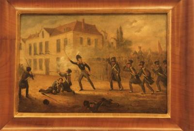 Schilderij Slag bij Ravels 1831 / Willem II aanvoerder