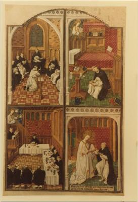 Priorij Korsendonk / boek / miniatuur : taferelen kloosterleven