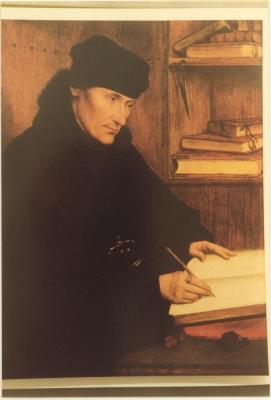 Priorij Corsendonk / boek / schilderij portret D. Erasmus