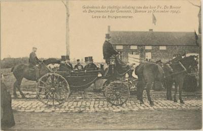 Gedenkenis der plechtige inhaling van de heer Fr. De Roover als Burgemeester der Gemeente. (Beersse 10 November 1904) Leve de Burgemeester