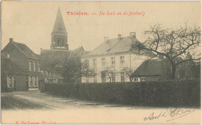 Thielen. - De kerk en de pastorij