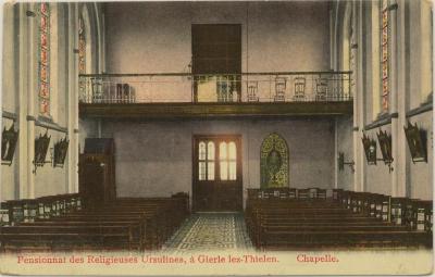 Pensionnat des Religieuses Ursulines, à Gierle lez-Thielen. Chapelle.