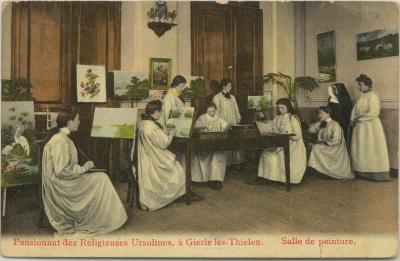 Pensionnat des Religieuses Ursulines, à Gierle lez-Thielen. Salle de peinture.