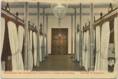 Pensionnat des Religieuses Ursulines, à Gierle lez-Thielen. Dortoir St-Augustin.