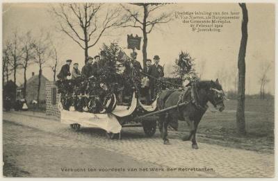 Plechtige inhaling van den heer V. Van Nueten, als Burgemeester der Gemeente Merxplas. 27 Februari 1912. St. Jozefskring