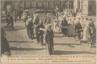 Averbode. - Kroningsfeesten 21-28 Aug. 1910. - Couronnement de N.D. du S. Cœur. Jezus tusschen Leeraars - Jésus au milieu des Docteurs.