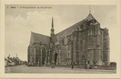 Geel. - Sint-Dimphnakerk en Rhijnstraat