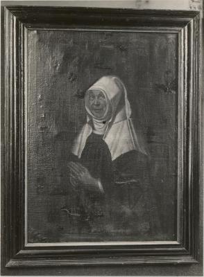 Schilderij portret Zuster Anna Dekinder/Derkinderen (gasthuisoverste)