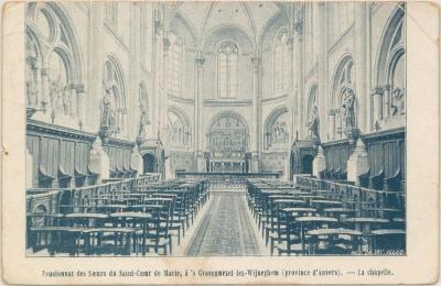Pensionnat des Sœurs du Saint-Cœur de Marie, à 's Gravenwezel-lez-Wijneghem (province d'Avers). - La chapelle