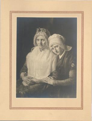 Portret - schilderij v. Moeder en zuster v. M.G. Tielemans