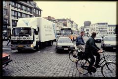 De verkeerssituatie op de Grote Markt te Turnhout.