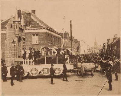 Eeuwfeest Slag van Turnhout 1889. Praalwagen landbouw