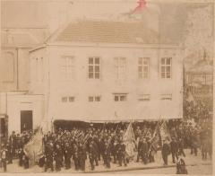 Eeuwfeest Slag van Turnhout 1889. Groep schutters