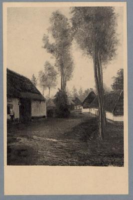 Omstreken - Westerloo - Environs. Dorpstraat - Bergom - Rue de Village. (d'après le tableau de Louis Wilmet).