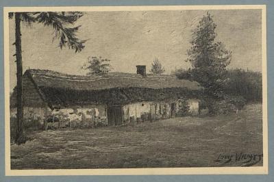 Omstreken - Westerloo - Environs. Bouwvallig huis - Hulst - Masure. (d'après le tableau de Louis Wilmet).