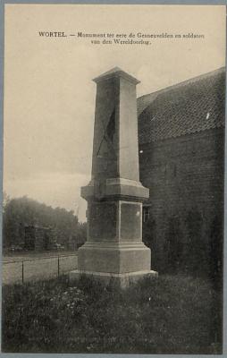 Wortel. - Monument ter eere de Gesneuvelden en soldaten van den Wereldoorlog.