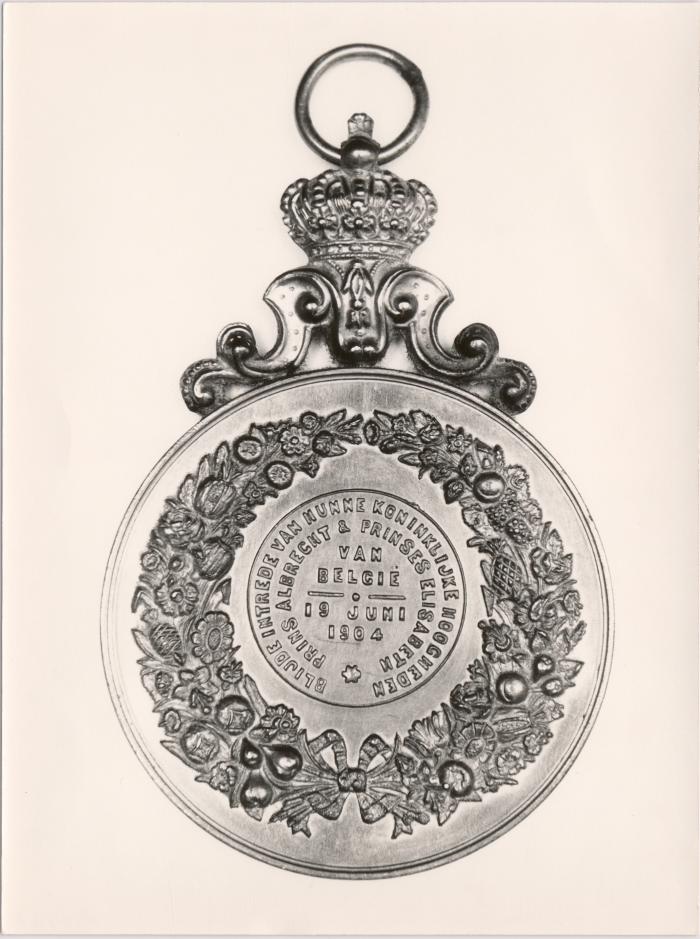 Herinneringsmedaille / blijde intrede Prins Albert en prinses Elisabeth
