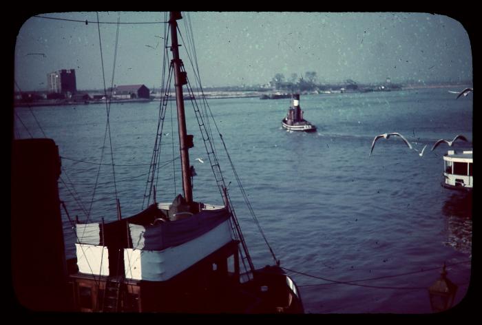 Schelde met enkele schepen van de loodsdienst