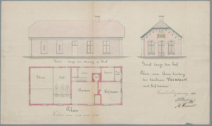 Verwaest , Steenweg Turnhout -Diest [Zandvliet], Wijk 9 nr 4 en 5, afbreken en bouwen kleine boerderij, 13/2/1860 