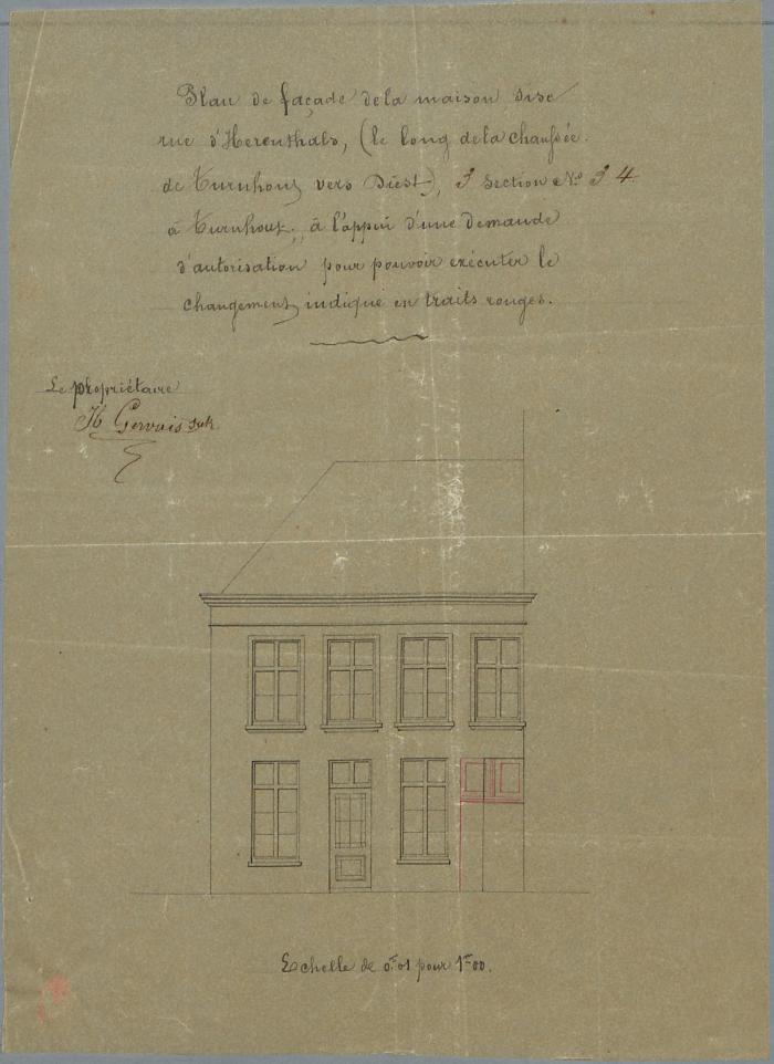 Gervais H. , Herentalsstraat , Wijk 3 nr 34, gevelverandering, 15/12/1864