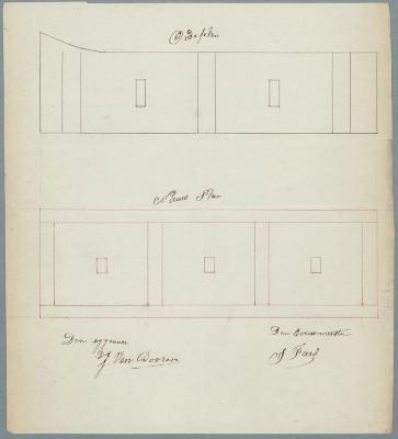 Van Dooren , Graatakker (einde straat), bouwen muur aan schuur, 18/2/1864 