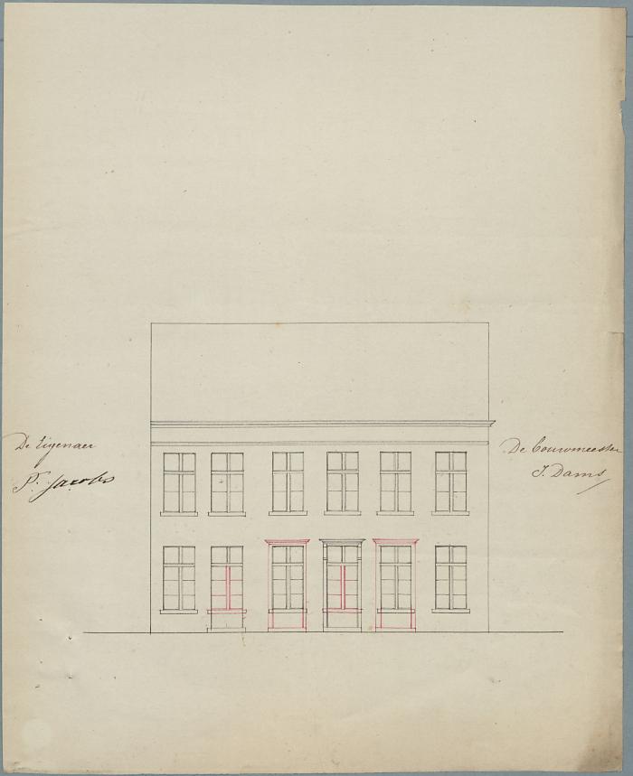 Jacobs P., Herentalsstraat , Wijk 2 nr 454, ramen en deuren veranderen, 22/2/1866 