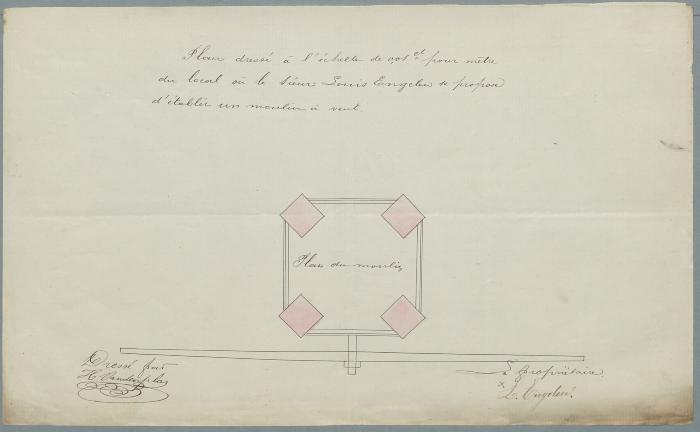 Engelen Lodewijk, Baan Turnhout-Diest, Wijk N nrs 1328 a en 1329 a, bouwen graanwindmolen, 14/6/1879 