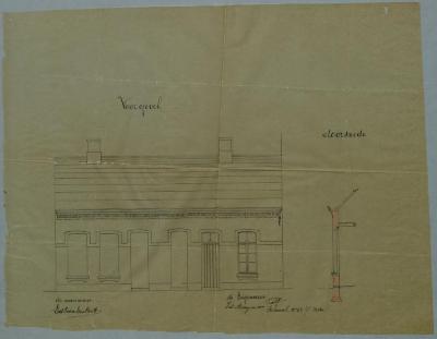 Marijnen Van Pelt Ed., Hofpoort, bouwen 2 woningen naast (eigen) fabriek, 24/12/1887 