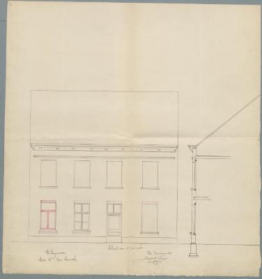 Van Bouwel (weduwe), Lange Begijnenstraat , verhogen ramen , 25/3/1884