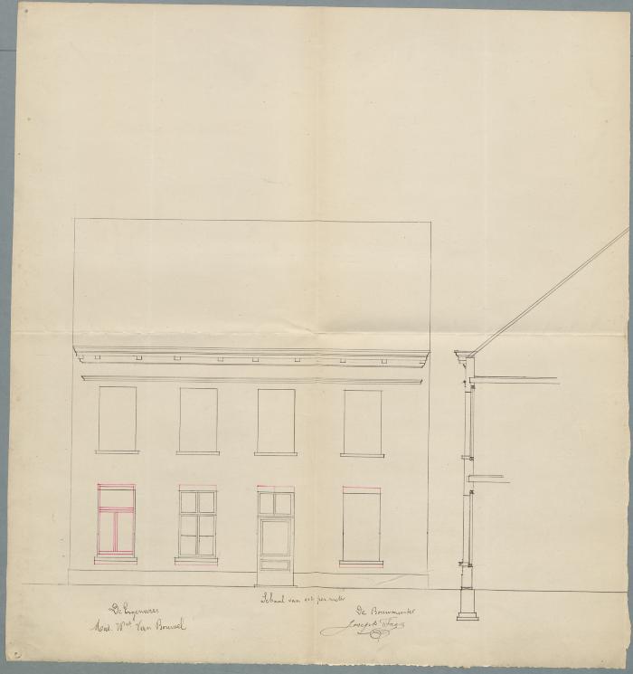 Van Bouwel (weduwe), Lange Begijnenstraat , verhogen ramen , 25/3/1884