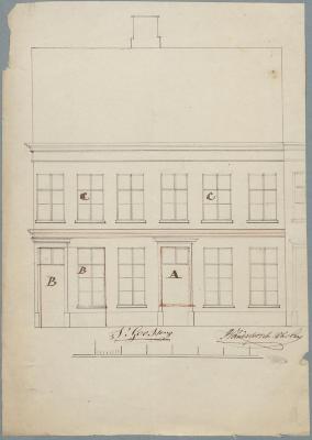 Nuyens A., Lange Begijnenstraat , bijbouwen verdieping en 2 woningen van maken, 30/12/1861 
