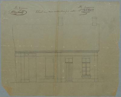 Raeymakers , Steenweg Turnhout naar Lille, Wijk O nr 85a, bouwen huis met stal en schuur, 16/2/1882 