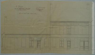 Van Roy Daniels , Herentalsstraat , Wijk 3 nrs 68,69 en 70, tweede verdieping bouwen op de 3 woningen, 14/9/1881 