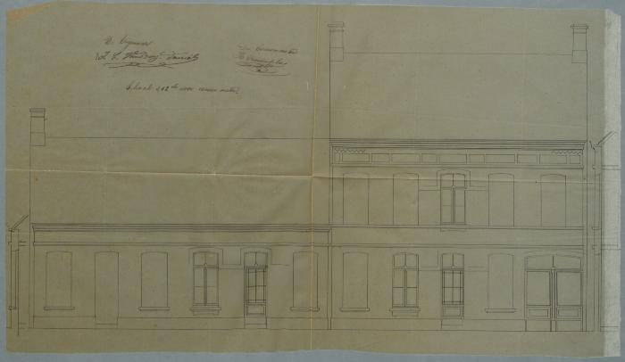 Van Roy Daniels , Herentalsstraat , Wijk 3 nrs 68,69 en 70, tweede verdieping bouwen op de 3 woningen, 14/9/1881 