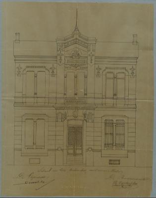 Leopoldstraat , Sectie 9 nr 448a, Nationale Bank bouwen gebouw, 11/4/1877 