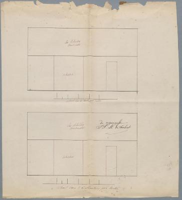 de Fierlant, Hofstraat (noordkant), gekochte schuur van de Godshuizen plaatsen poort en deur in de schuur, 30/6/1873 