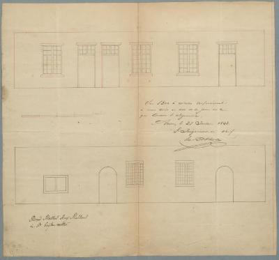 Baeten H., Herentalsstraat , Wijk 3 nr 105, verandering deuren en ramen, 19/6/1843 