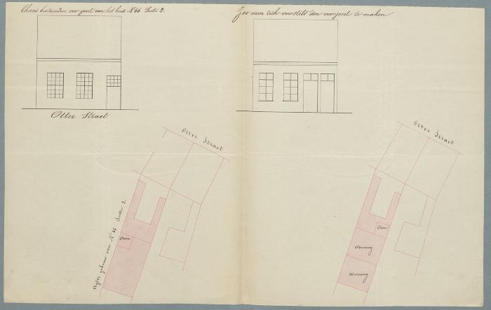 Clymans Alexander, Otterstraat, Sectie 2 nrs 65 en 66, veranderingen aan 2 woningen, 20/1/1853 