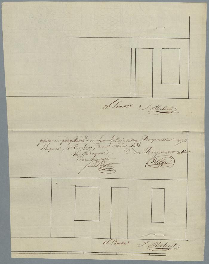 Siemons , Otterstraat, nr 124, woning van kamer maken en ramen en deur plaatsen, 8/3/1838 