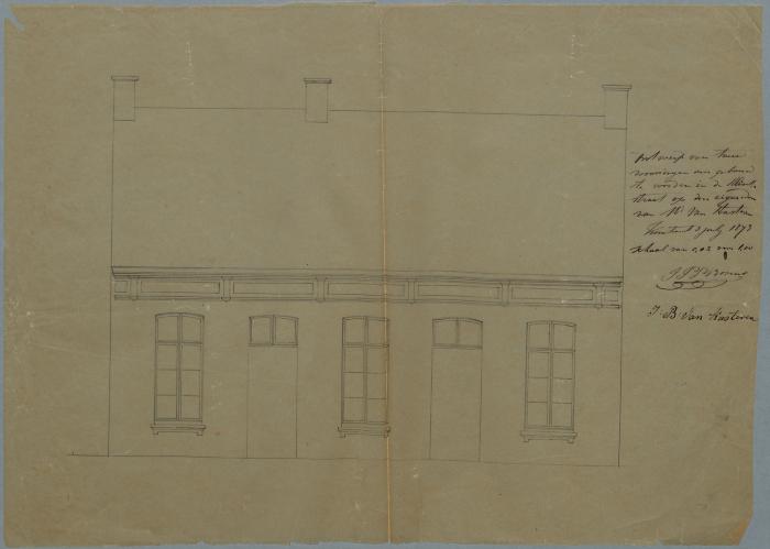 Van Kasteren J.B., Klinkstraat , Sectie R nr 496, bouwen gebouw met 2 woningen, 9/7/1873