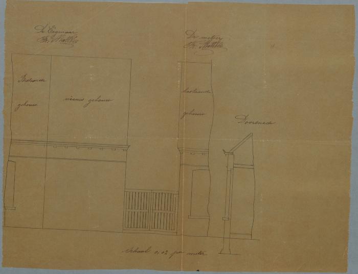 Matthée -Danels Fr., Klinkstraat , bouwen schop met inrijpoort, 6/6/1891