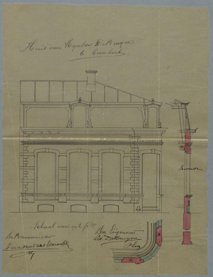 De Bruyne Ed., Baan van Antwerpen naar Turnhout, bouwen huis (en plaatsen levendige haag), 14/10/1897