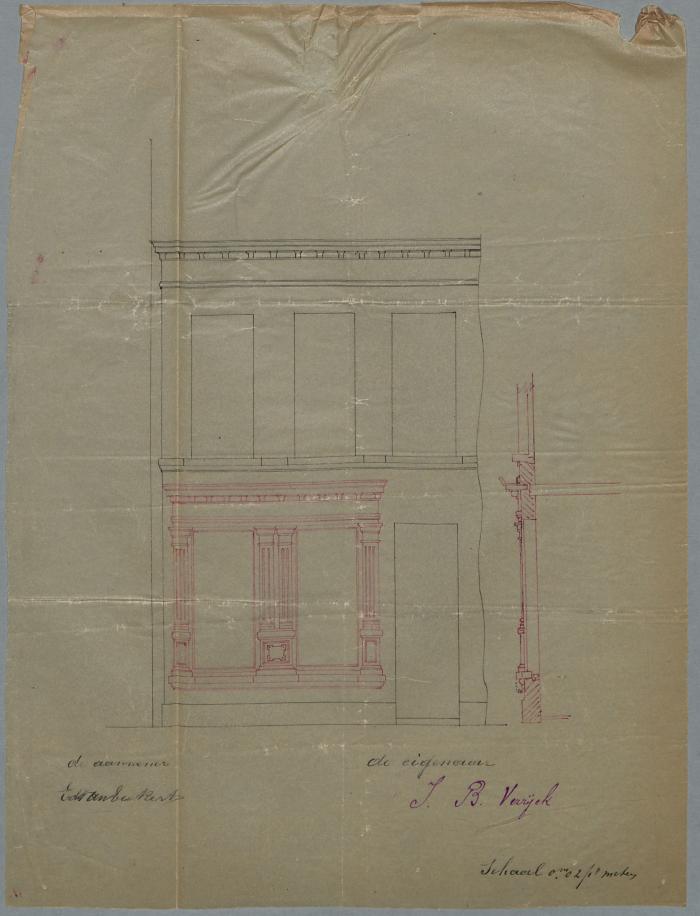 Verrijck -Heylaarts J.B., Sint Antoniusstraat , veranderen 2 ramen in 2 kleine vitrines, 23/4/1887