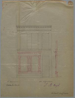 Verrijck -Heylaarts J.B., Sint Antoniusstraat , veranderen 2 ramen in 2 kleine vitrines, 23/4/1887
