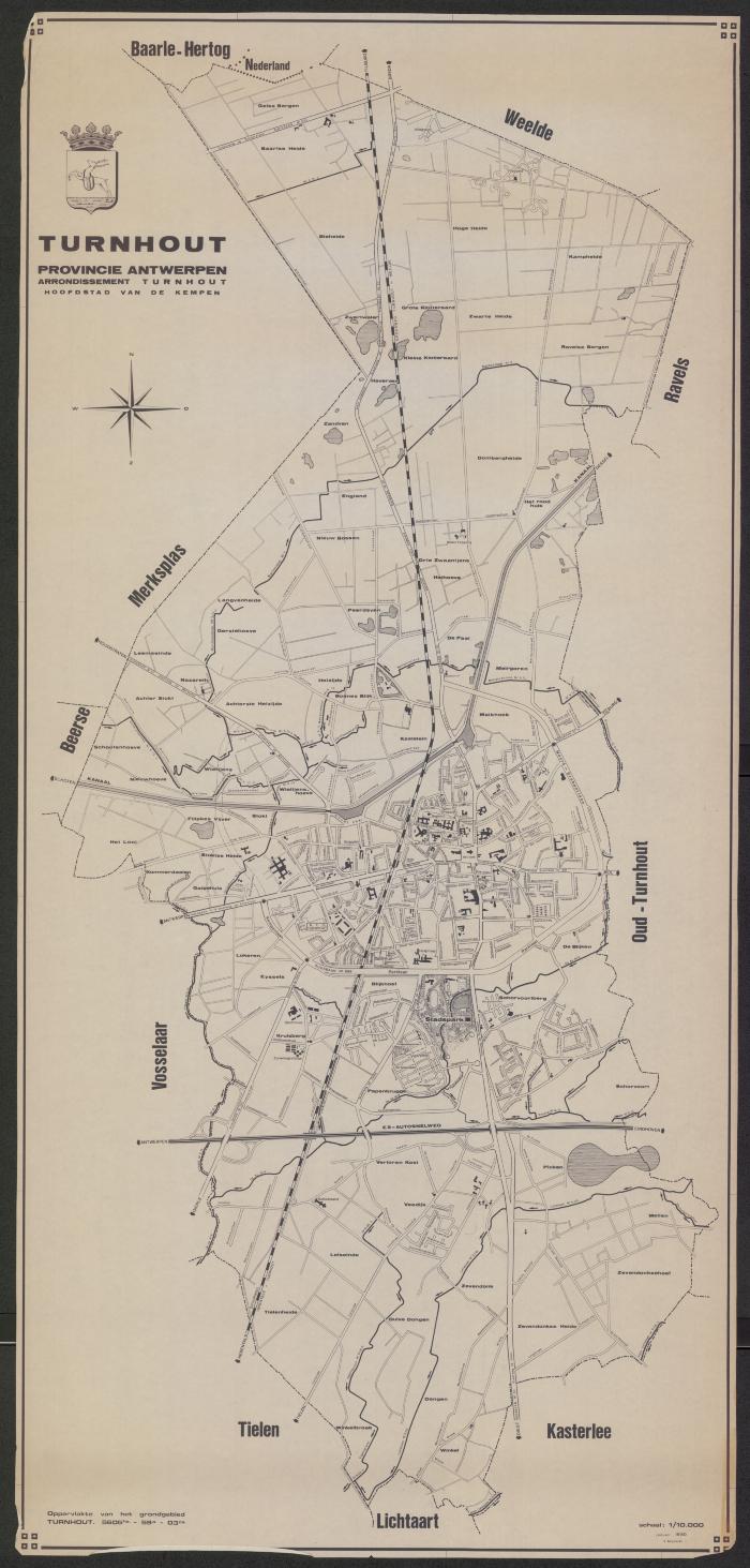 "Turnhout. Provincie Antwerpen. Arrondissement Antwerpen. Hoofdstad van de Kempen"